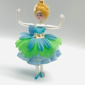NEW Soffieria De Carlini Ballerina Christmas Ornament‎ Blue Green 6 Inch
